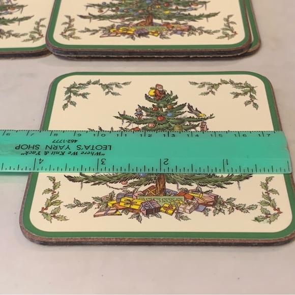 Spode Christmas Tree Coaster set of 6 - Picture 6 of 7